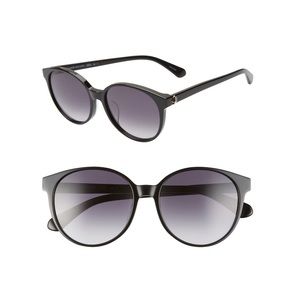 Kate Spade New York 55mm Black Round Sunglasses